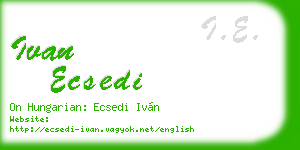 ivan ecsedi business card